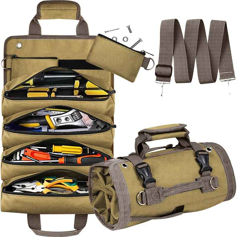 Multi-Purpose Tool Bag High Quality Professional Multi Pocket Hardware Tools Pouch Roll UP Portable Small Tools Organizer Bag