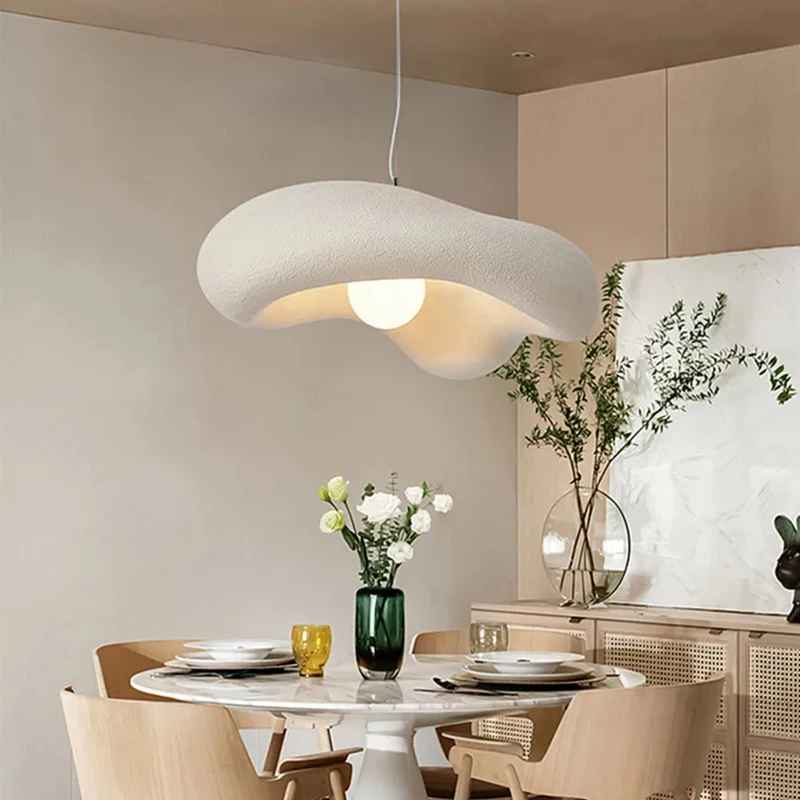 Dining Room Wabi Sabi G9 Led Pendant Lights New Creamy Style Suspend Lamp Bar Lustre Droplight Home Decor Hanging Lamp