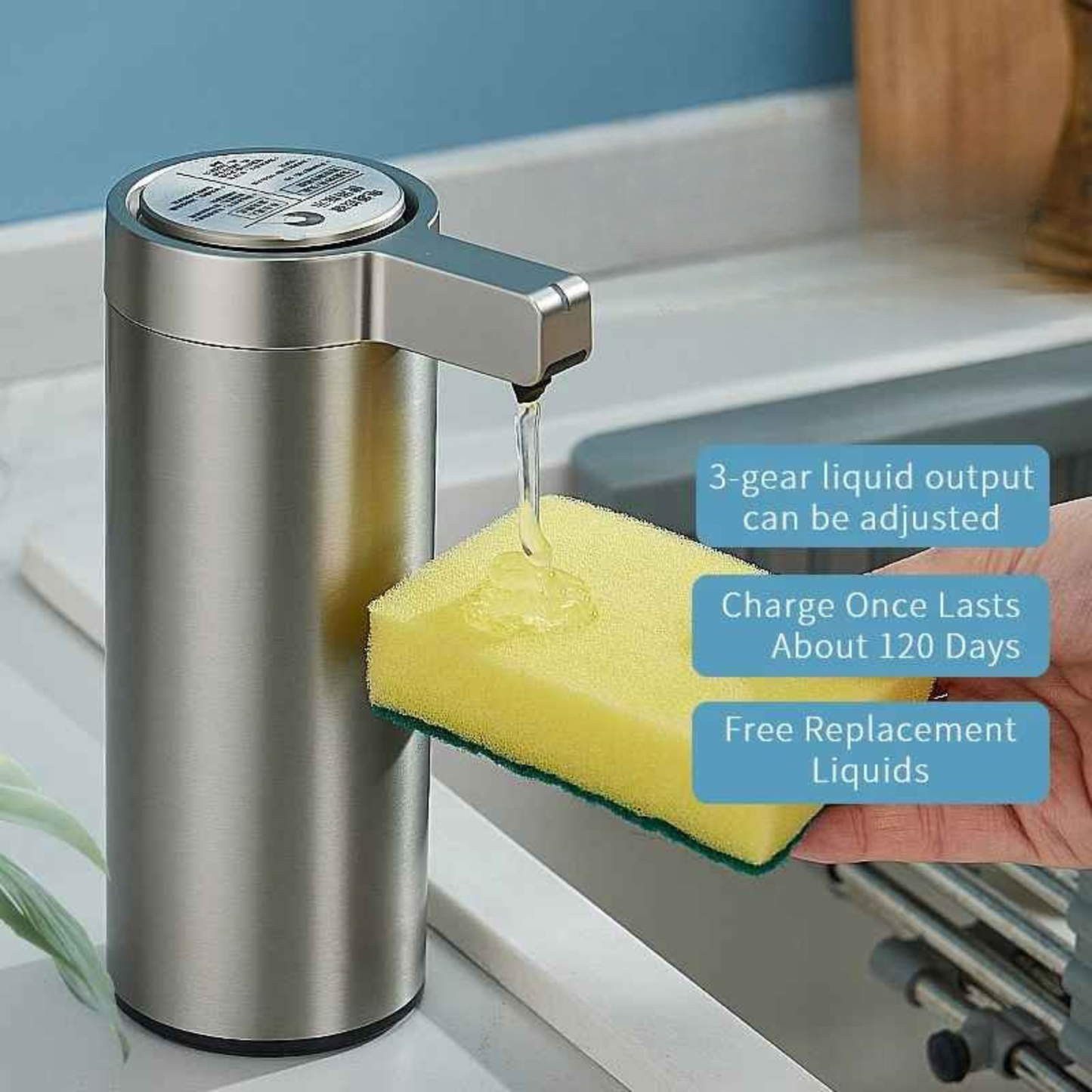 Kitchen Soap Machine Automatic Sensor Out of Hand Sanitizer Smart Electric Body Wash Soap Dispenser 304 Stainless Steel