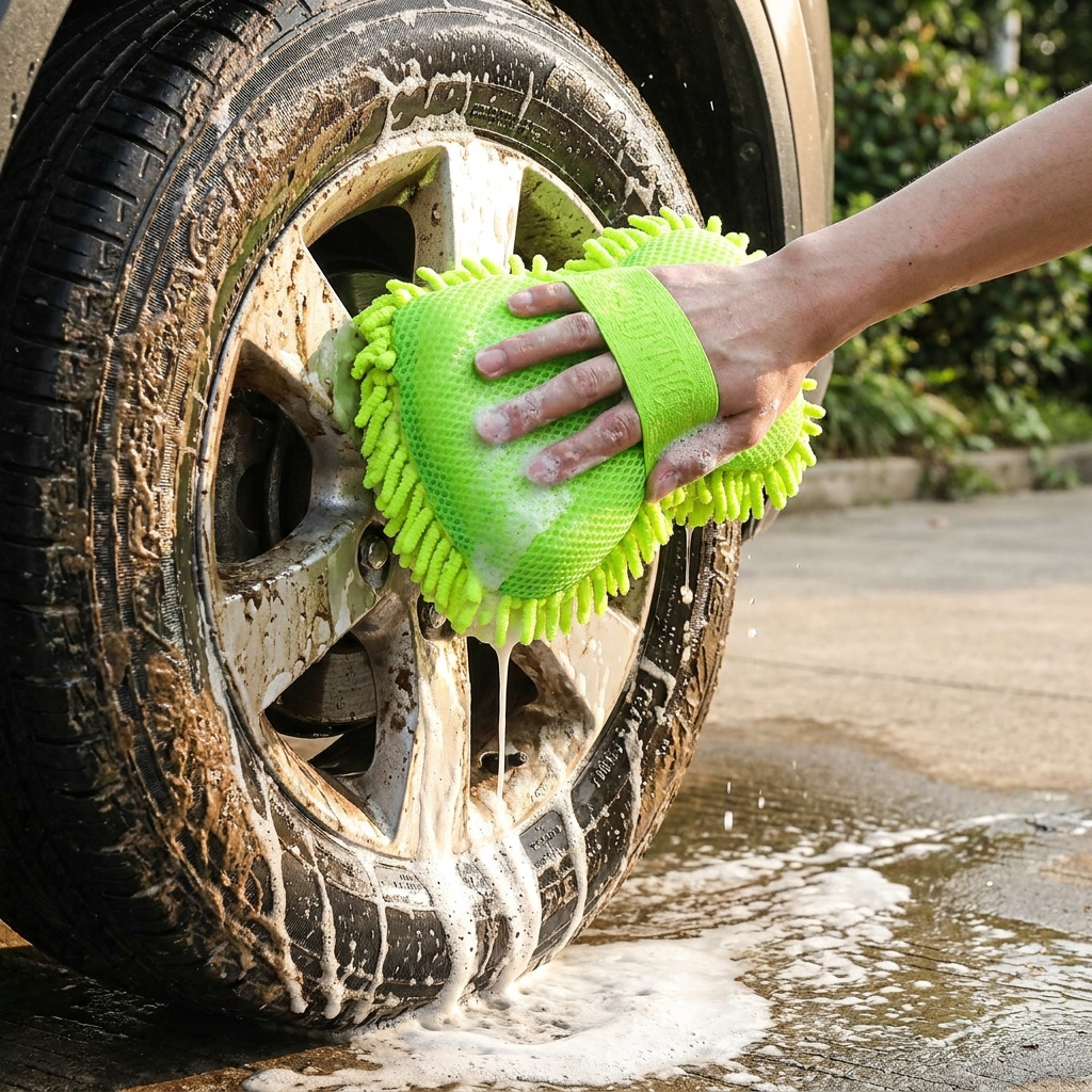 Microfiber Car Washer Sponge Cleaning Car Care Detailing Brushes Washing Towel Auto Gloves Styling Accessories