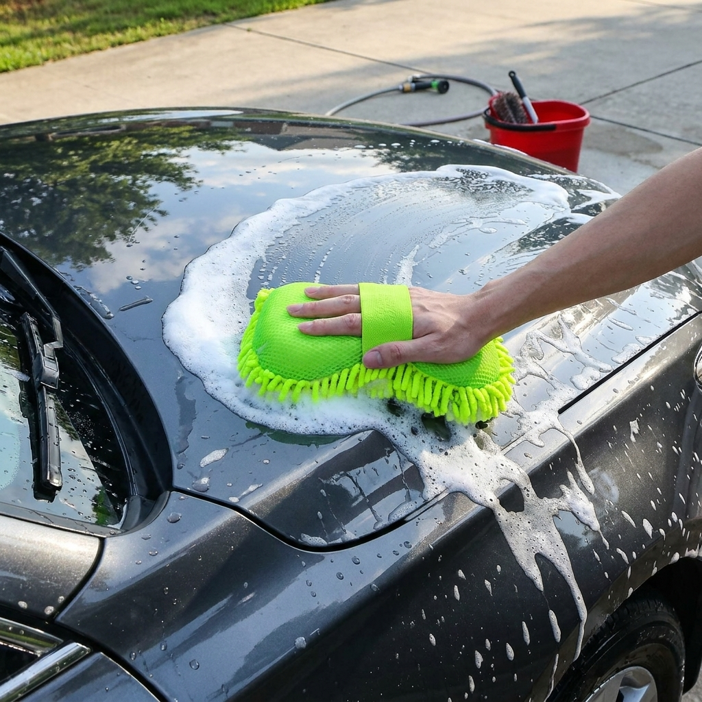 Microfiber Car Washer Sponge Cleaning Car Care Detailing Brushes Washing Towel Auto Gloves Styling Accessories